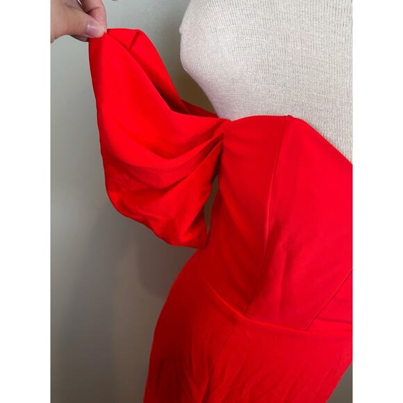 Amanda Uprichard Falcon Off the Shoulder Crimson Red Maxi Dress Size XS - Picture 5 of 9